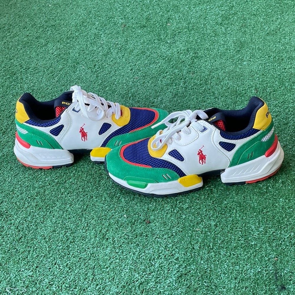 Polo by Ralph Lauren Green Blue Yellow White Athletic Sneakers